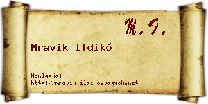 Mravik Ildikó névjegykártya